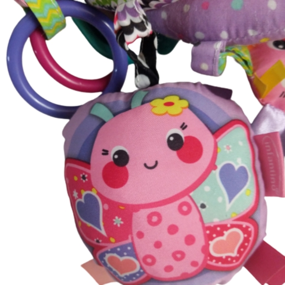 Infantino Spiral Activity Toy Pink Bird Butterfly Baby Rattle - Picture 3 of 15